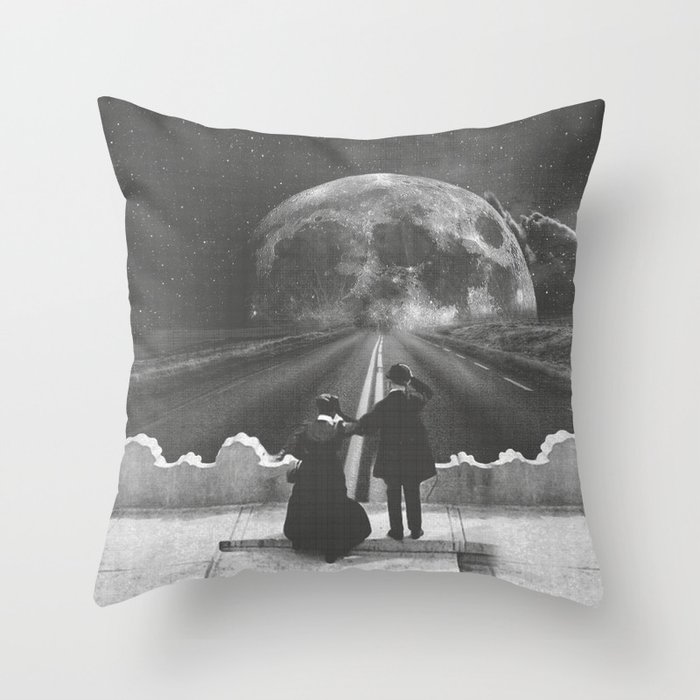 Road to the moon Throw Pillow