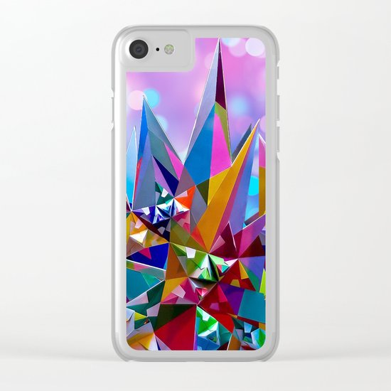 Festive colorful crystals Clear iPhone Case