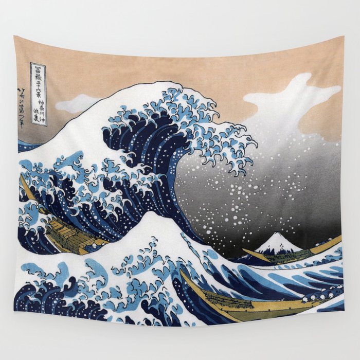 Hokusai , “ The Great Wave off Kanagawa ” Wall Tapestry by DOHSHIN ...