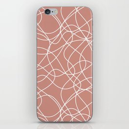 Pink and White Scribbled Lines Mosaic Pattern Pairs DE 2022 Trending Color Rose de Mai DET432 iPhone Skin