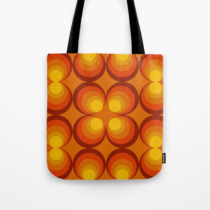 70s Circle Design Orange Background Tote Bag By Erinsaurus Society6 70s Circle Design Orange Background Tote Bag