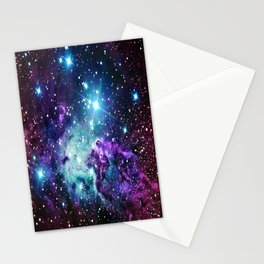 Fox Fur Nebula : Purple Teal Galaxy Stationery Card