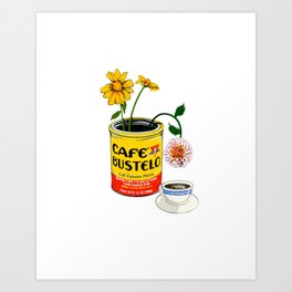 El Café - Coffee Loteria Card no 2 / white background Art Print