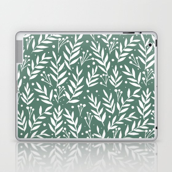 Festive branches - sage green Laptop & iPad Skin
