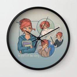Be Part of the Story Wall Clock | Painting, Illustration, Digital, Geekgirl, Karenhallion, Geek 