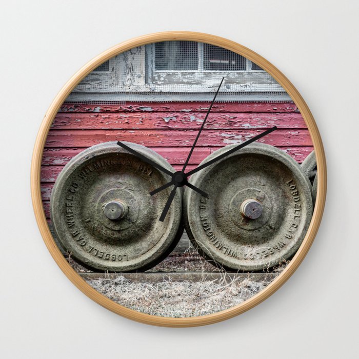 Train Wheelsets in East Broad Top Service Yard Railroad Boxcar Wheels Color Version Wall Clock
