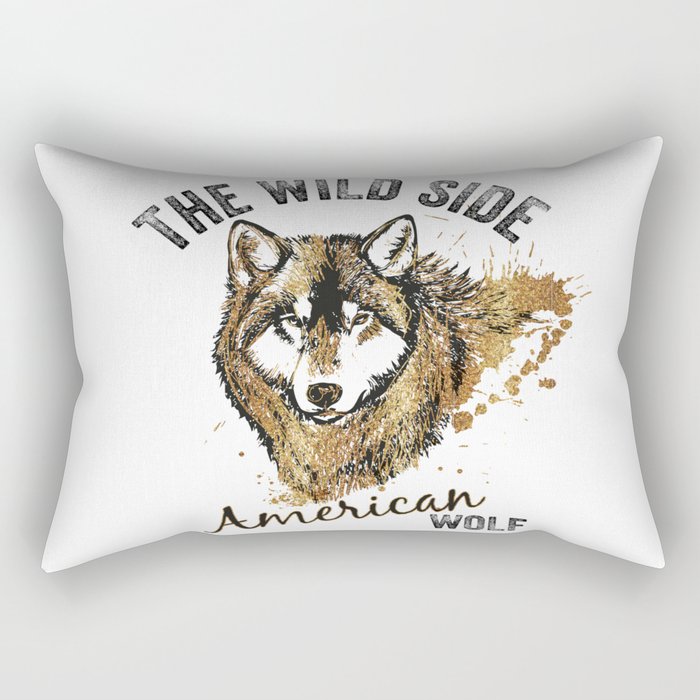 American Wolf Rectangular Pillow