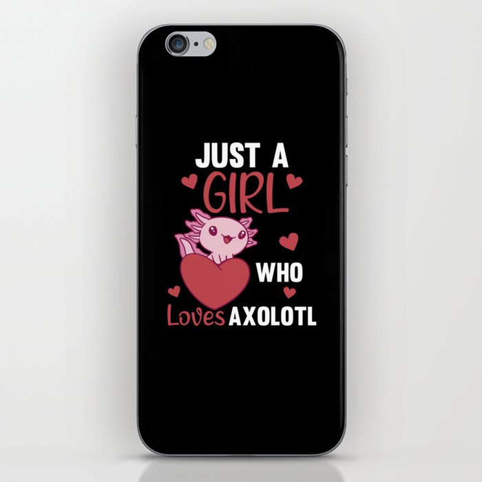 Axolotl Lovers Sweet Animals For Girls Pink iPhone Skin