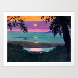 Sunset - Coucher de Soleil by Félix Vallotton - Colorful Les Nabis Art Art Print