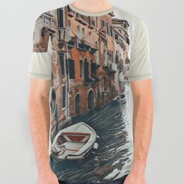 Venice Water Way - Vintage Italy All Over Graphic Tee