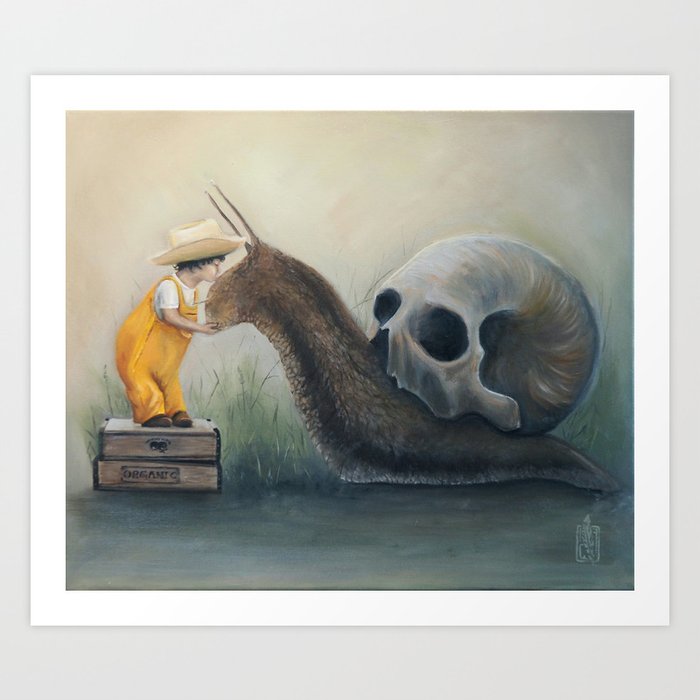 Snail friend Art Print