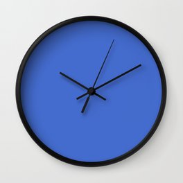 Han Blue Solid Color Popular Hues Patternless Shades of Blue Collection - Hex #446CCF Wall Clock