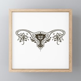 Uterus with flowers Framed Mini Art Print
