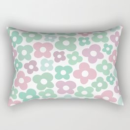 Pink & Mint Flower Power Rectangular Pillow