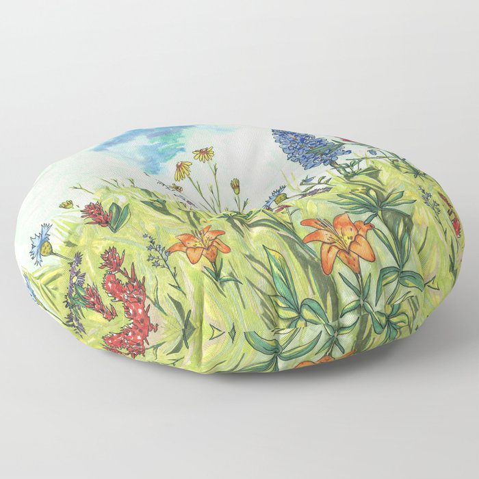 Sapphorica Creations- Woodland + Wildflower- Wildflower Field  Floor Pillow