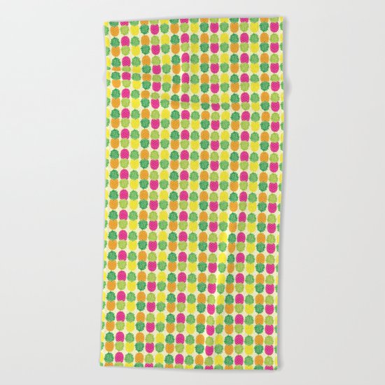 Pineapple Pop Pattern Beach Towel