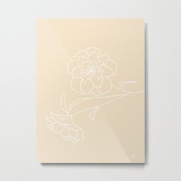 Delicate Floral (Cream and White) Metal Print