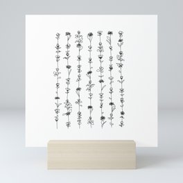 String of Flowers Art Print (B+W) Mini Art Print