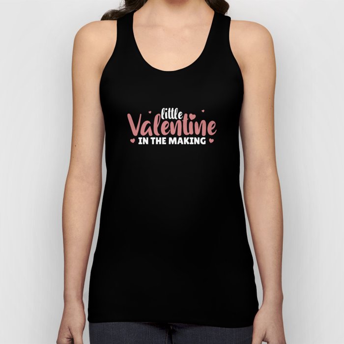 Little Valentine In The Making Gender Reveal Girl Tank Top