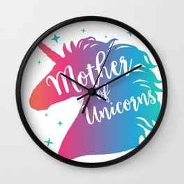 Mother of Unicorns - Rainbow Wall Clock | Graphicdesign, Typography 