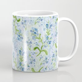 Watercolor Plumbago Flowers on Maidenhair Ferns Coffee Mug