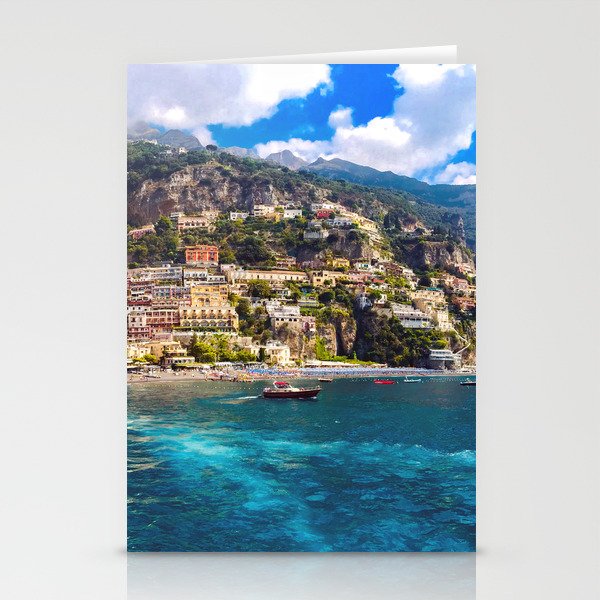 Coast line of Positano, Italy Stationery Cards