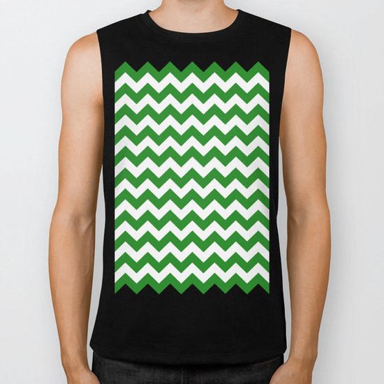 Chevron (Forest Green/White) Biker Tank