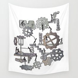 Steampunk mechanical working concept Wall Tapestry