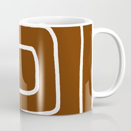 White Squares on Rust Coffee Mug