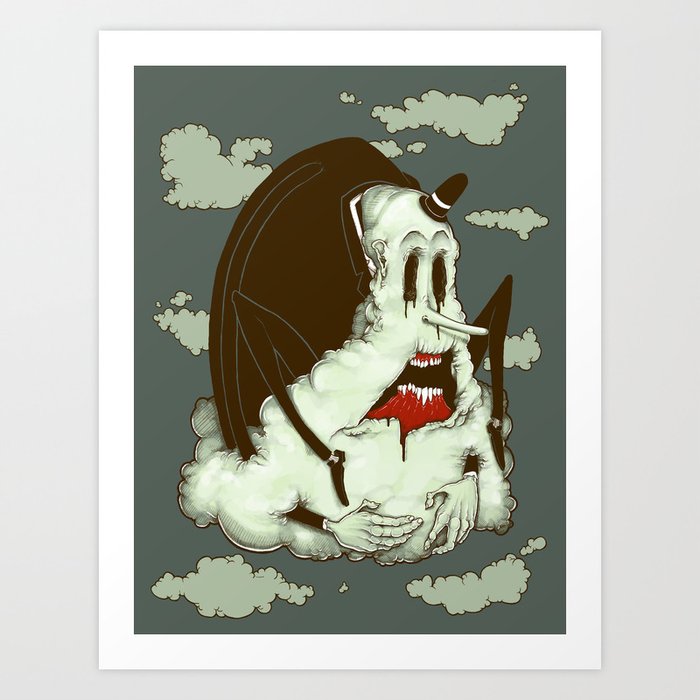 Creep Cloud Face Melt Art Print
