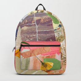 Abstract Textured Collage Pattern - Pressed Flowers, Paint, Vintage Photos Backpack