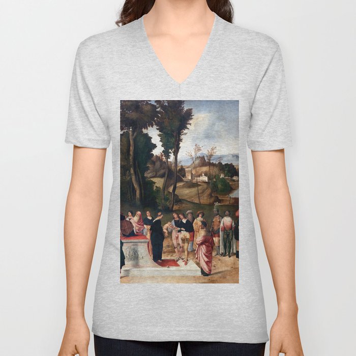 Giorgione Moses Undergoing Trial by Fire (1505)  V Neck T Shirt