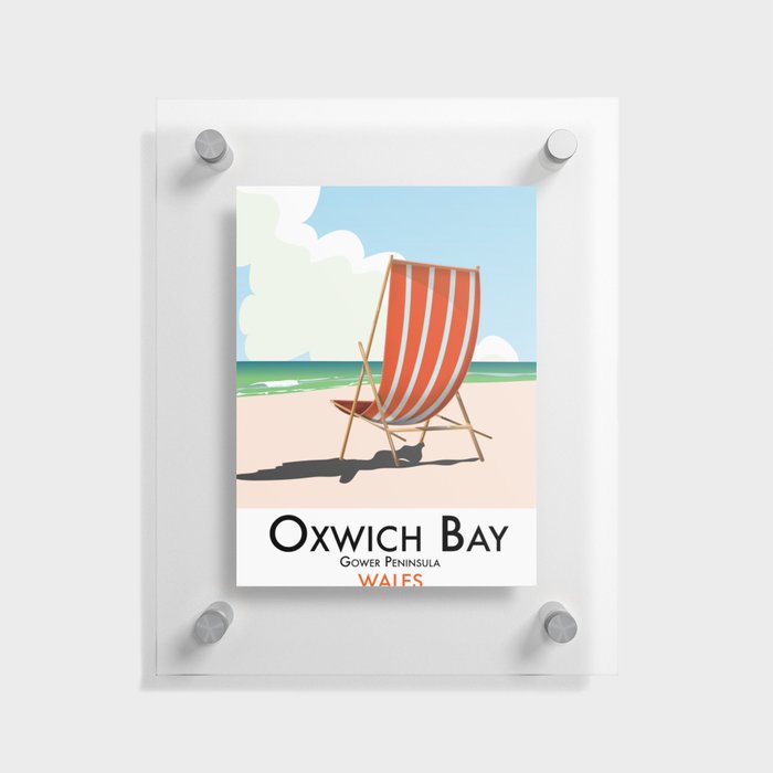 Oxwich Bay Gower Peninsula travel poster. Floating Acrylic Print