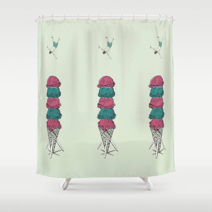 Ice Cream Diving  Shower Curtain