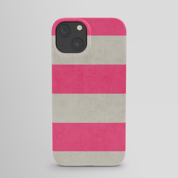 vintage hot pink stripes iPhone Case