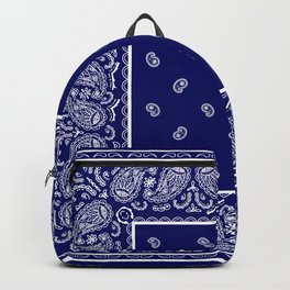 Blue and White Bandana Backpack