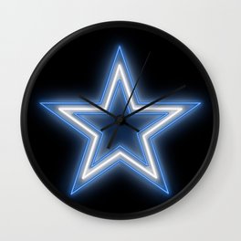 Dallas Cowboy Star Type Neon Design Wall Clock