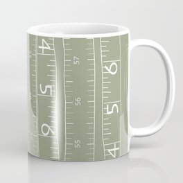 Fashion Measuring Tape - Sage Coffee Mug | Patternmaker, Curated, Fashionmajor, Sewing, Measuringtape, Tapemeasure, Seamstress, Sewingstudio, Sew, Green 