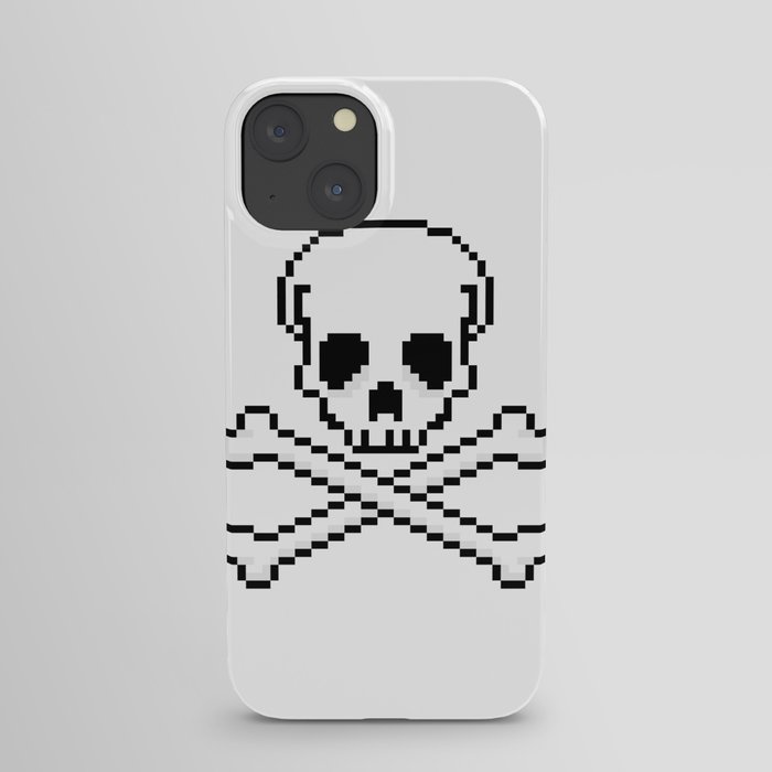 Pixel Skull And Crossbones. iPhone Case