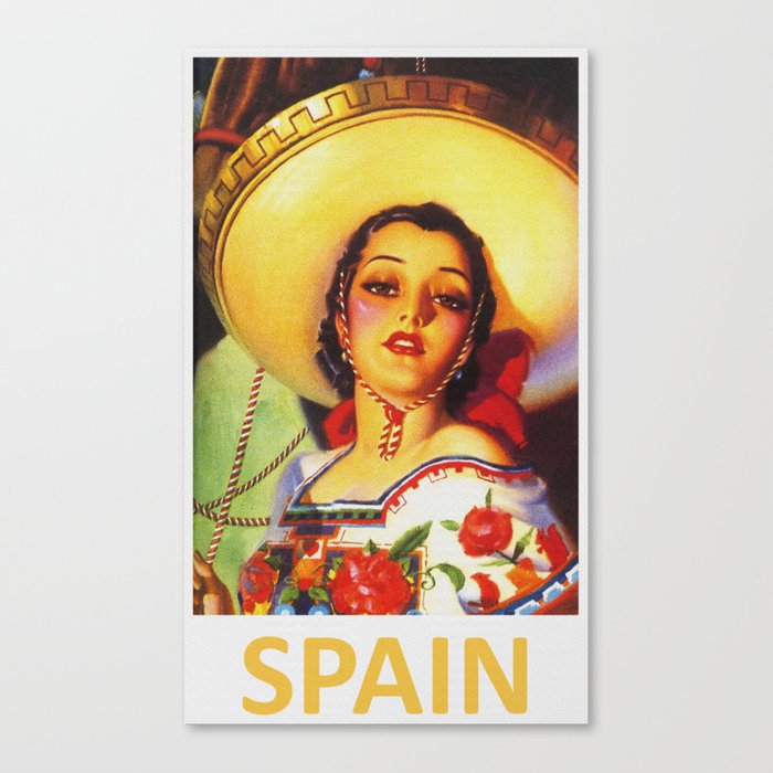 Senorita - Vintage Spain Travel Ad Canvas Print