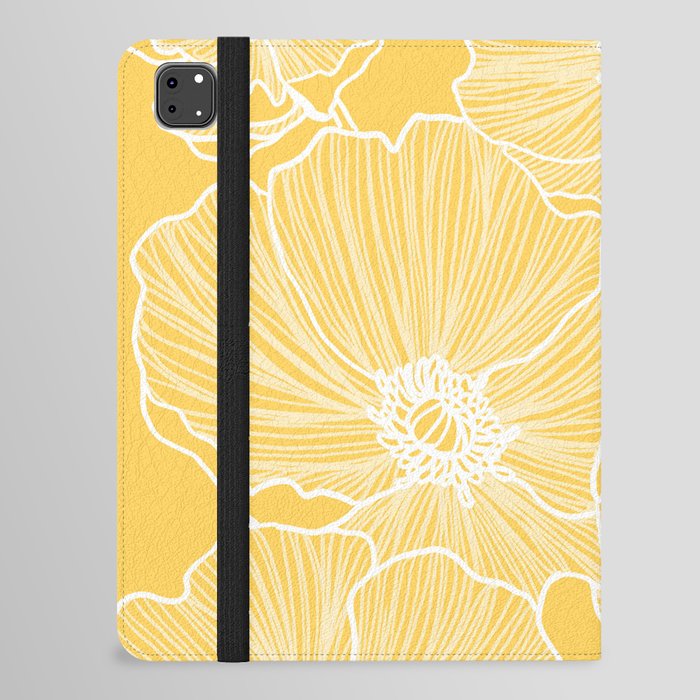 Sunshine Yellow Poppies iPad Folio Case
