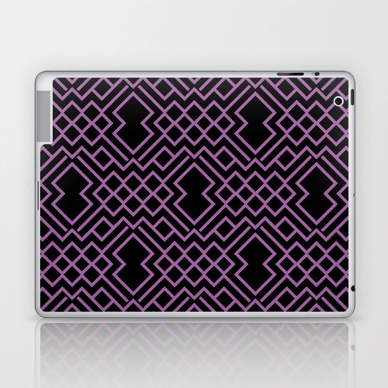 Black and Purple Abstract Geometric Shape Pattern Pairs DE 2022 Popular Color Royal Pretender DE5999 Laptop & iPad Skin