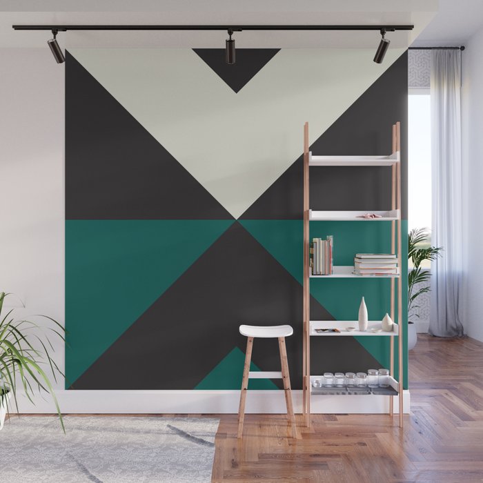 Split X Green Wall Mural by caitlinworkman | Society6