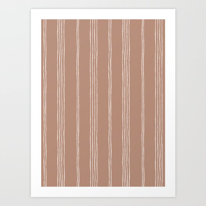 Boho Stripe Pattern Soft Clay Art Print