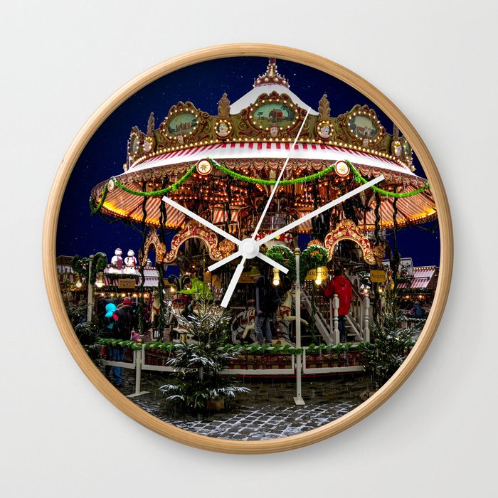 Christmas Carosel Wall Clock