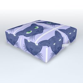 Retro Modern Periwinkle Cats Pattern Outdoor Floor Cushion