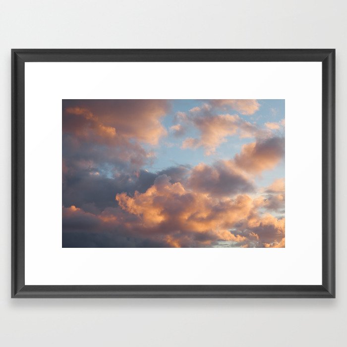 Peach Clouds Framed Art Print