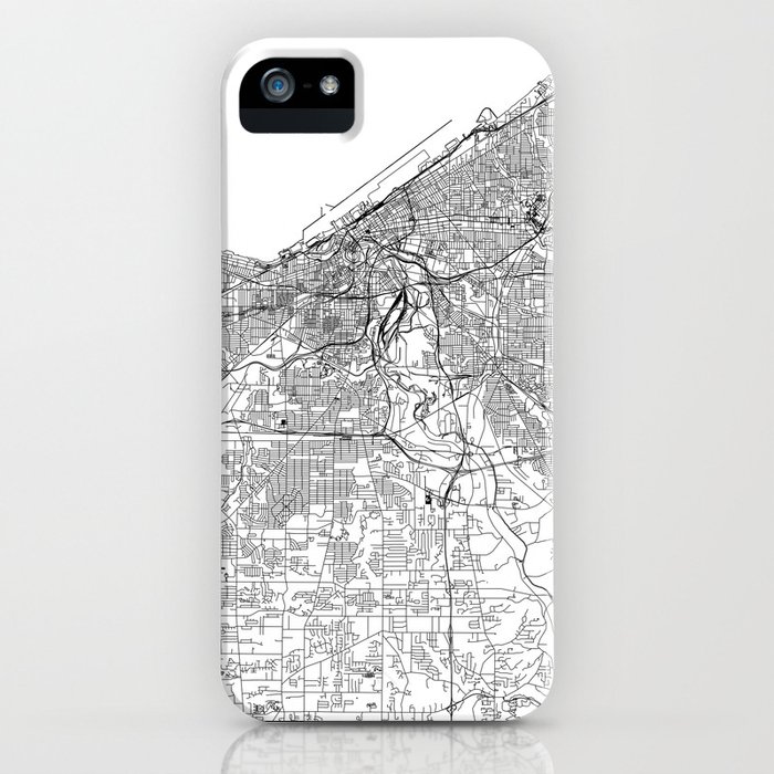 cleveland white map iphone case