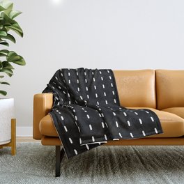 Black pattern with white stripes Throw Blanket