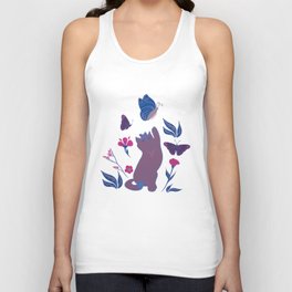 Cat's play - Pink and blue Unisex Tank Top